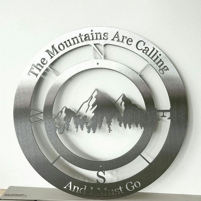 Personalized Mountain Compass Metal Sign – Custom Wall Plaque for Cabin, Lodge, Adventure Room, or Outdoor Decor Gift 00759296 - DiyGiftly
