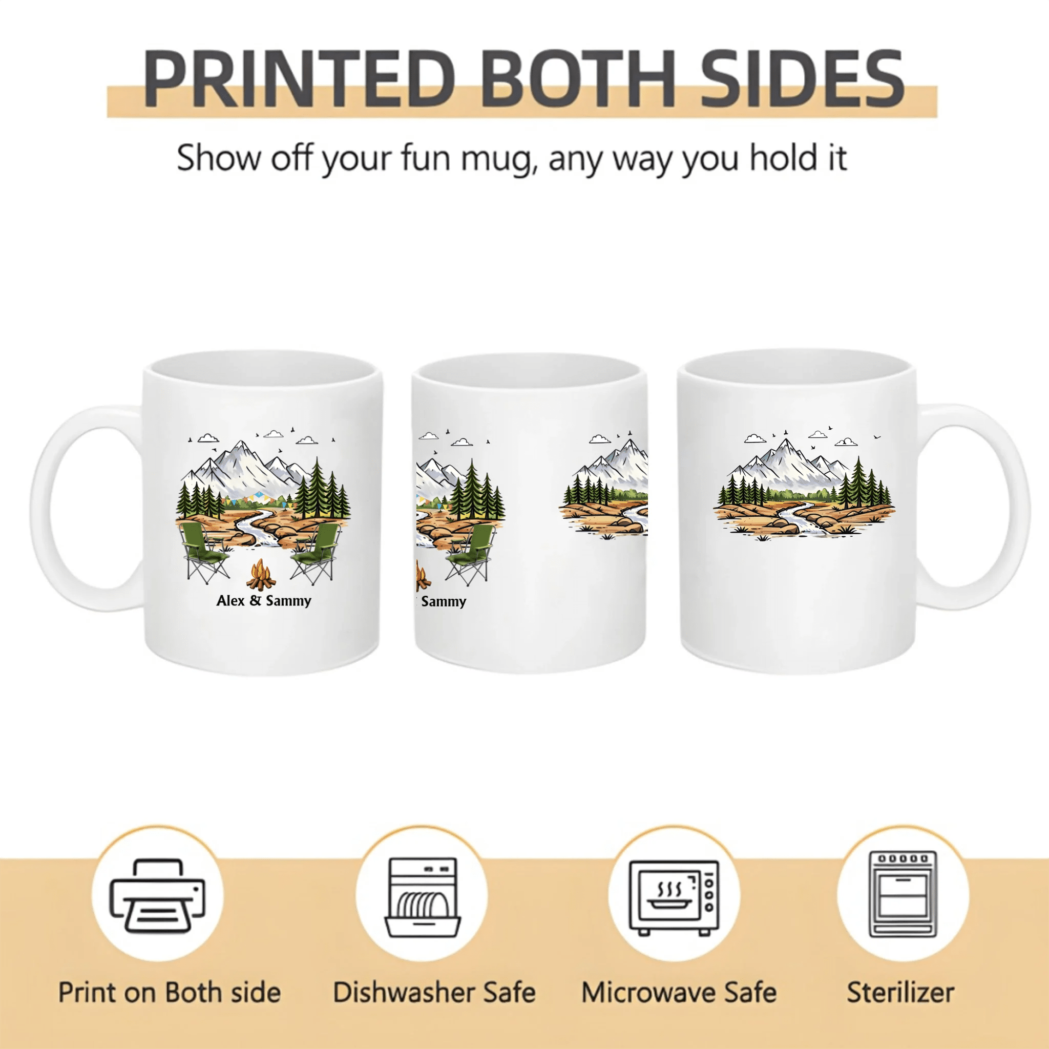 Personalized Mug – Camping Partners For Life, Adventure Couple Gift 1110570 - DiyGiftly