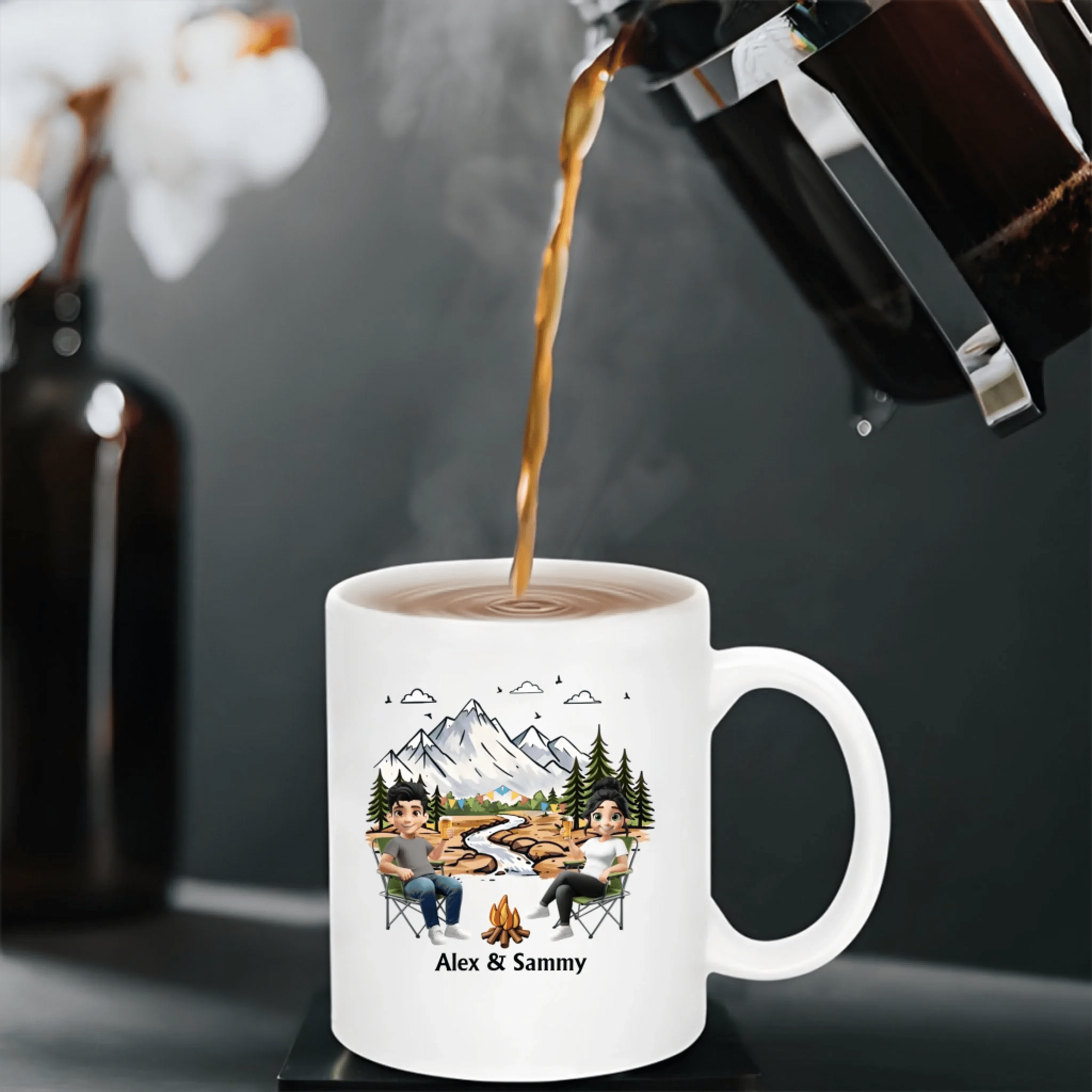 Personalized Mug – Camping Partners For Life, Adventure Couple Gift 1110570 - DiyGiftly