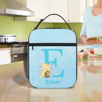 Personalized Multicolor Cute Classic Winnie the Pooh Initial Lunch Bag Lunch Bag with Name and Mesh Pocket Back to School Birthday Gift for Kids 36097024 - DiyGiftly