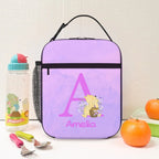 Personalized Multicolor Cute Classic Winnie the Pooh Initial Lunch Bag Lunch Bag with Name and Mesh Pocket Back to School Birthday Gift for Kids 36097024 - DiyGiftly