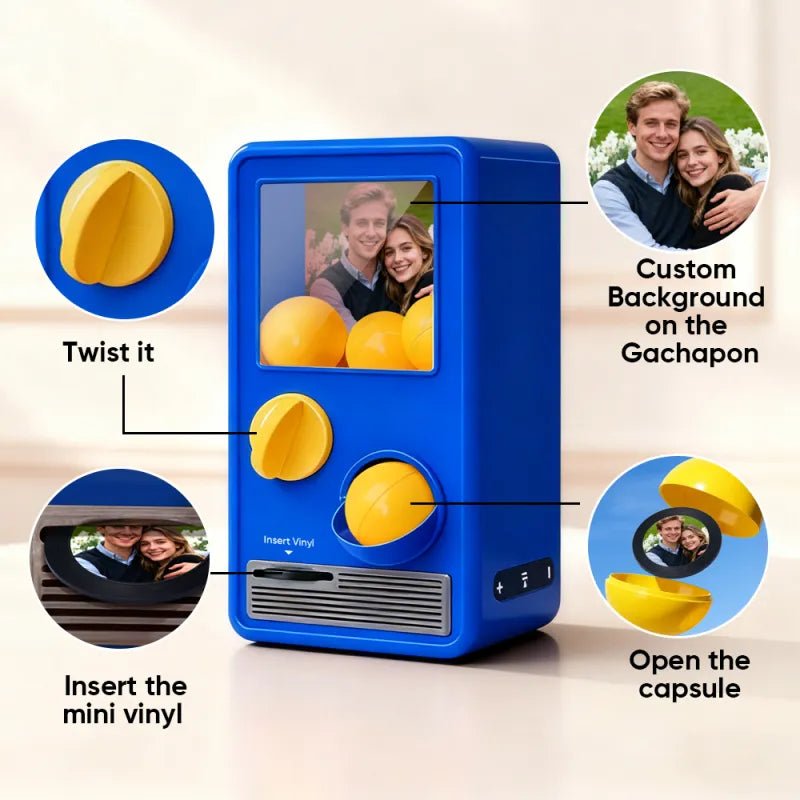 Personalized Music and Photo Music Gachapon Machine Custom Song Mini Record Box Anniversary Gift Christmas Gifts - DiyGiftly
