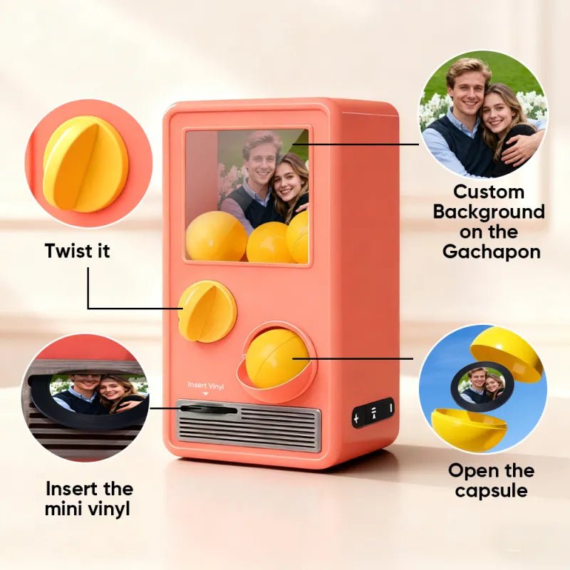 Personalized Music and Photo Music Gachapon Machine Custom Song Mini Record Box Anniversary Gift Christmas Gifts - DiyGiftly