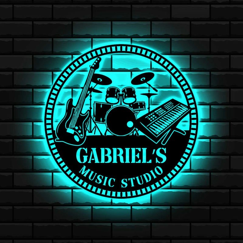 Personalized Music Room Metal Sign – Custom Drummer & Guitar Instrument Wall Art, Unique Decor for Musicians 9436544 - DiyGiftly