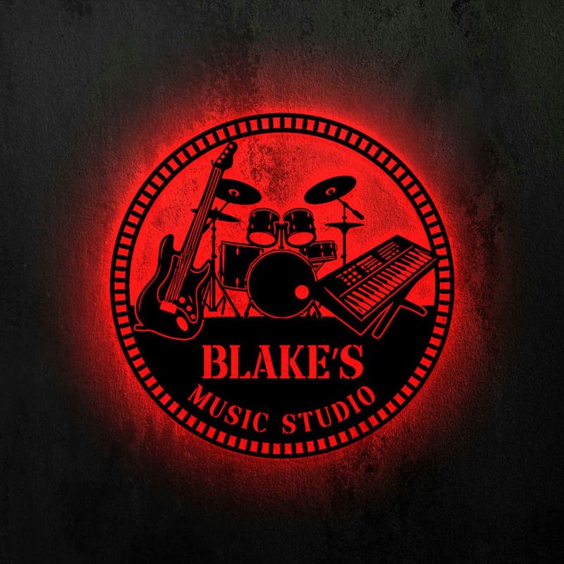 Personalized Music Room Metal Sign – Custom Drummer & Guitar Instrument Wall Art, Unique Decor for Musicians 9436544 - DiyGiftly