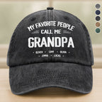 Personalized "My Favorite People Call Me Daddy" Vintage Washed Denim Baseball Cap – Custom Dad Hat Gift for Father’s Day, Birthday, Grandpa, Husband 61346304 - DiyGiftly