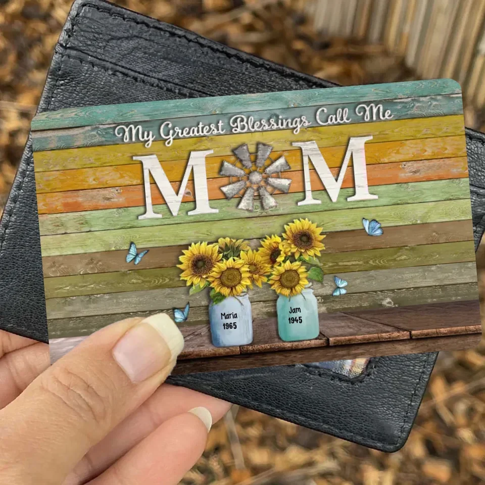 Personalized My Greatest Blessings Call Me Mom Wallet Card 708373 - Q - DiyGiftly