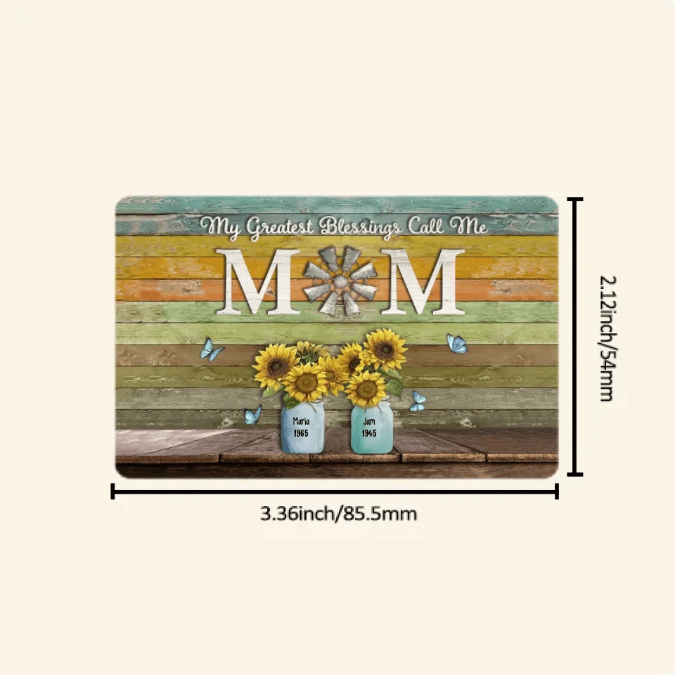 Personalized My Greatest Blessings Call Me Mom Wallet Card 708373 - Q - DiyGiftly