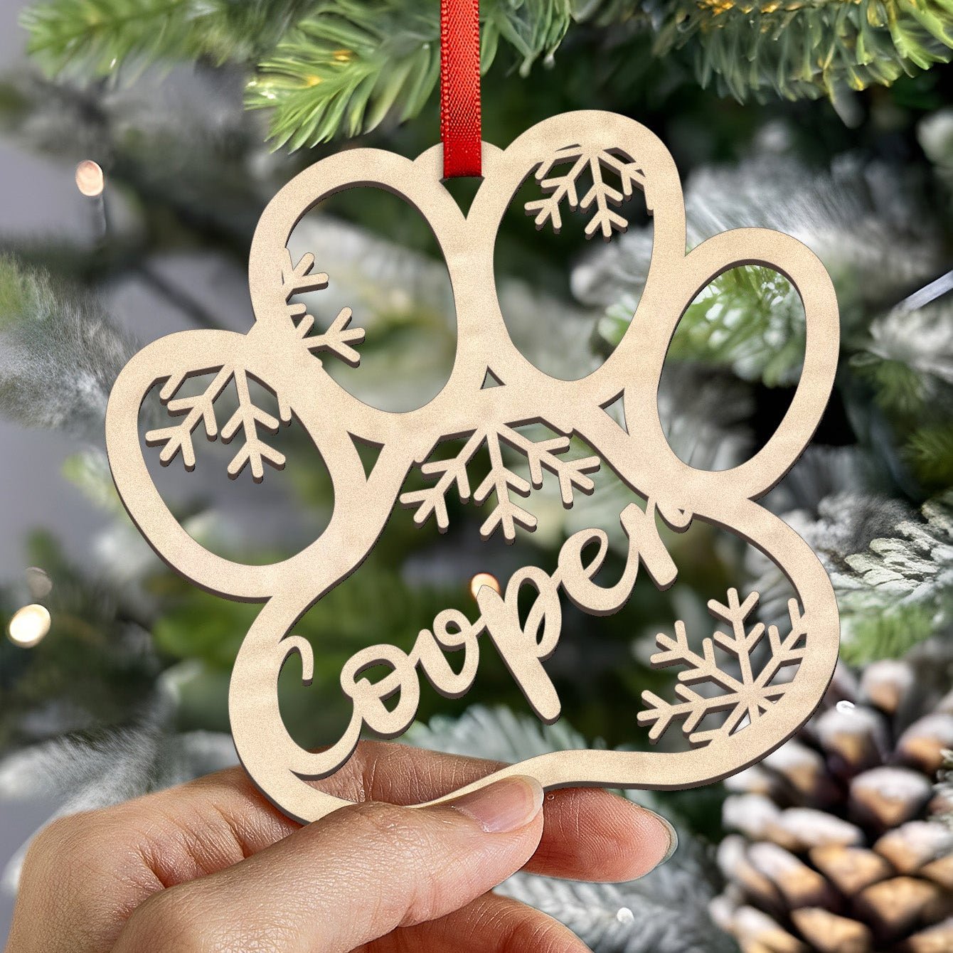 personalized name loss of dog gift ornament hanging keepsake main view