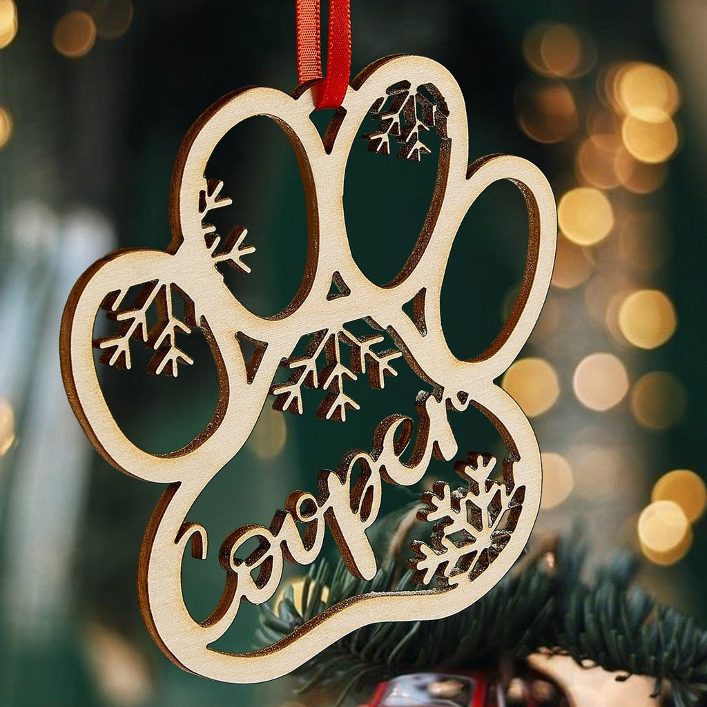 loss of dog gift ornament personalized name hanging keepsake detail view