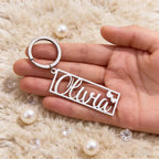 Personalized Name Keychain with Heart Engraved Text Keychain Birthday Gift Anniversary Gift Valentine's Day Gift for Him - DiyGiftly