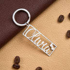 Personalized Name Keychain with Heart Engraved Text Keychain Birthday Gift Anniversary Gift Valentine's Day Gift for Him - DiyGiftly