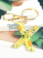 Personalized Name Light Yellow Dried Flower Letter Keychain – Custom Alphabet Bag Charm - DiyGiftly