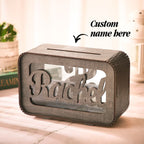 Personalized Name Money Bank Wood Piggy Banks - DiyGiftly