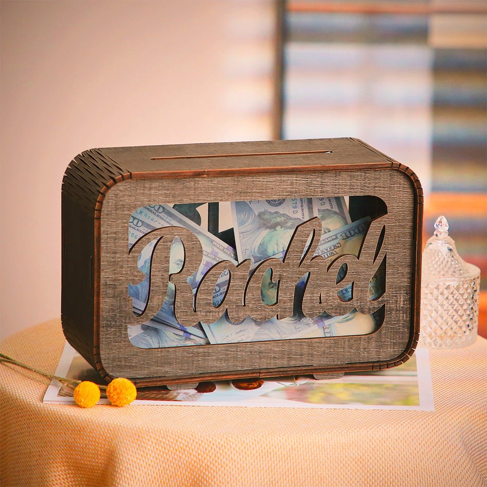 Personalized Name Money Bank Wood Piggy Banks - DiyGiftly