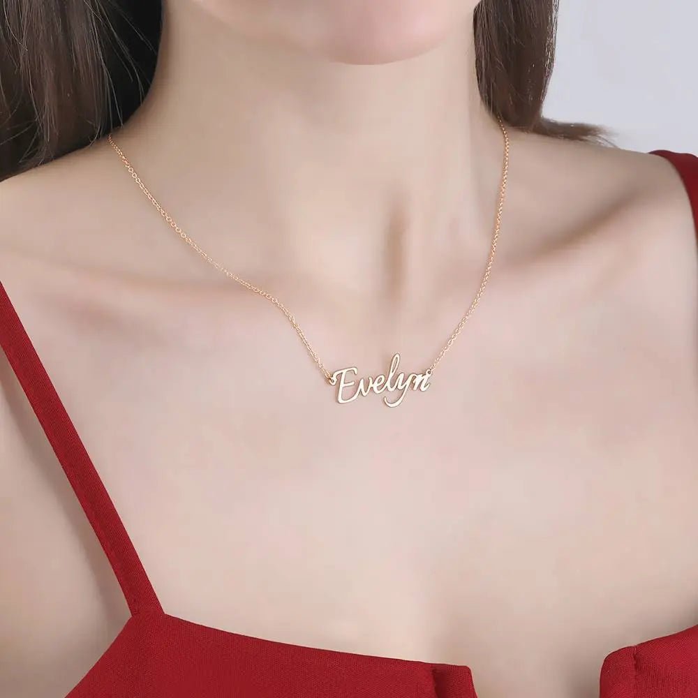 necklace custom name birthday gift for daughter front view