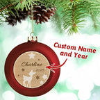 Personalized Name & Year Christmas Ball Ornament – Custom Holiday Tree Decoration - DiyGiftly
