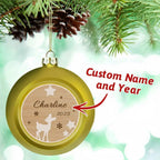 Personalized Name & Year Christmas Ball Ornament – Custom Holiday Tree Decoration - DiyGiftly