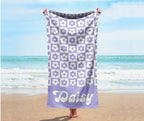 Personalized NEW Style Pattern in Retro style Beach towel with Name, Custom beach towel gift, Birthday Anniversary Gift 62350848 - DiyGiftly