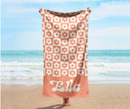 Personalized NEW Style Pattern in Retro style Beach towel with Name, Custom beach towel gift, Birthday Anniversary Gift 62350848 - DiyGiftly