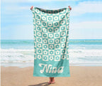 Personalized NEW Style Pattern in Retro style Beach towel with Name, Custom beach towel gift, Birthday Anniversary Gift 62350848 - DiyGiftly