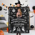 Personalized Ouija Board Witch Design Soft Throw Blanket with Name Halloween Home Decor Gift for Family 48329216 - DiyGiftly