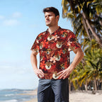 Personalized Palm Flower Fruit Men’s Hawaiian Shirt with Custom Face Photo – Funny Beach Party Outfit, Summer Birthday Gift, Vacation Wear for Pet Lovers 97740800 - DiyGiftly