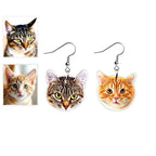 Personalized Pet Earrings (1 Pair) – Custom Dog Cat Portrait 2 Photos Customizable Birthday Gift for Pet Lovers - DiyGiftly