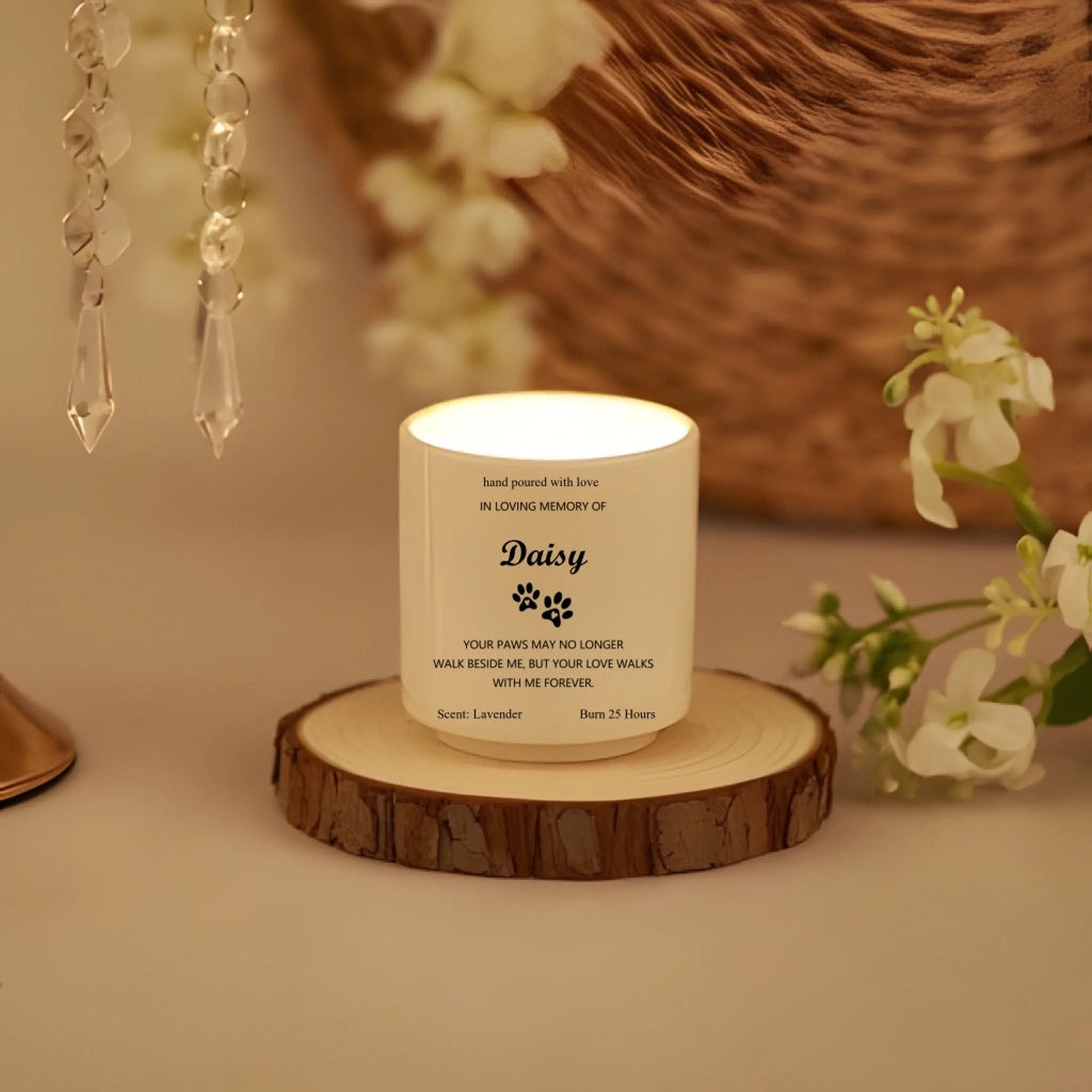 personalized cat comforting candlelight glow loss of cat gift memorial candle
