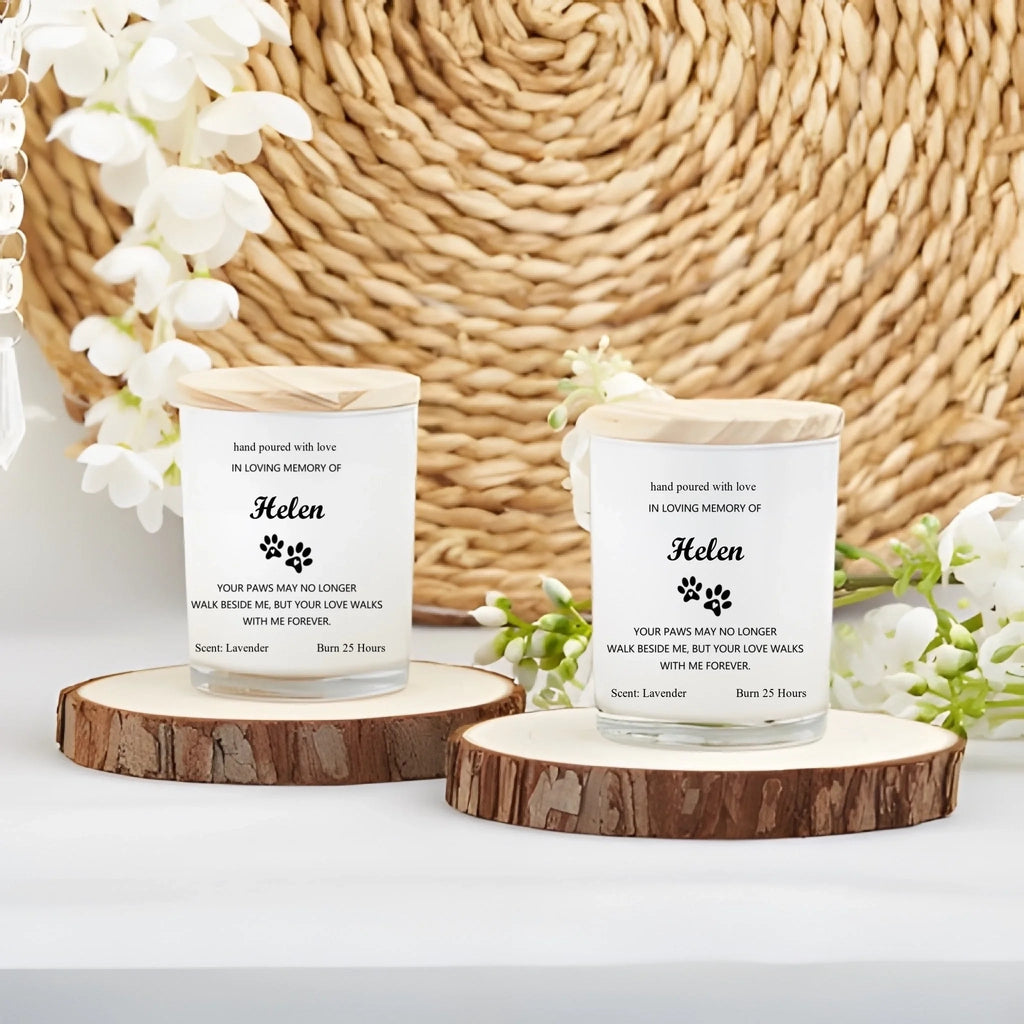 personalized cat comforting candlelight glow memorial candle loss of cat gift display keepsake