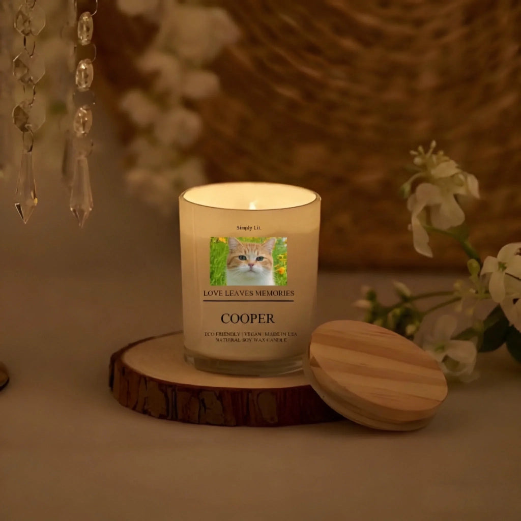Scented Candle Ceramic no lid Memorial Candle Custom Cat Portrait Cat Gifts for Quiet Evening Comfort