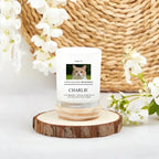 Scented Candle Ceramic no lid Custom Cat Portrait Memorial Candle Comforting Candlelight Glow