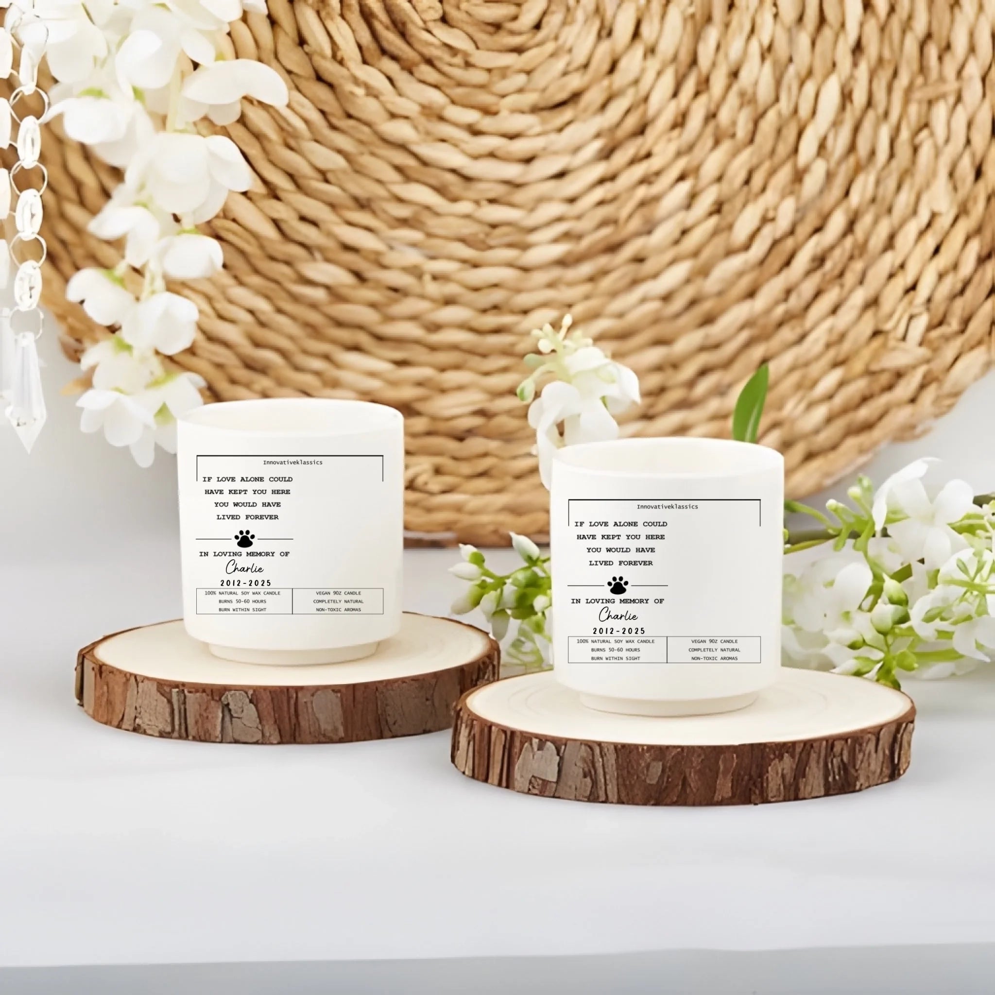Memorial Candle Comfort Sympathy Gift for Loss of Dog Personalized Design Comforting Candlelight Glow Scented Candle Glass