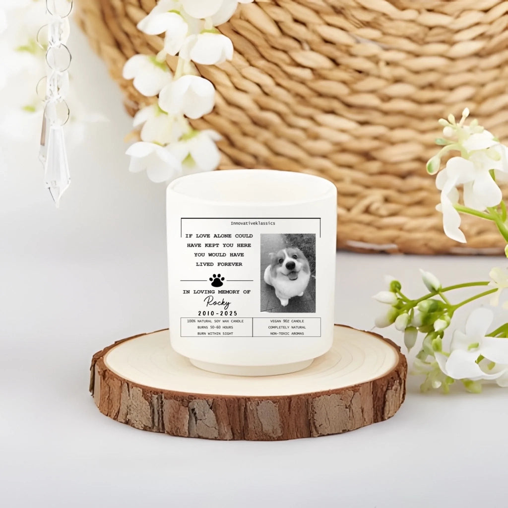 Scented Candle Ceramic no lid Memorial Candle Comforting Candlelight Glow Comfort Sympathy Gift for Loss of Dog