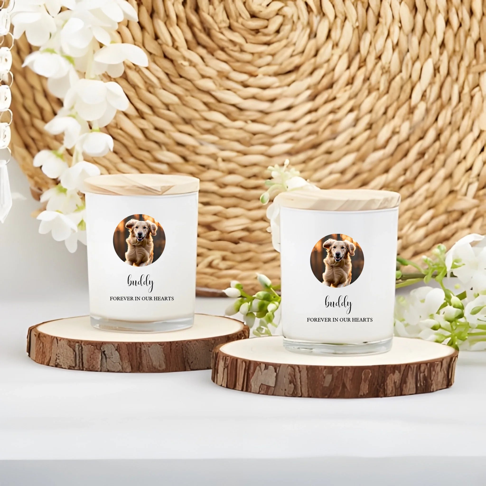 Soy Wax Memorial Candle Printed Glass Jar and Engraved Lid Personalized Cat Photo Cat Gifts for Quiet Evening Comfort Scented