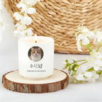 Scented Candle Ceramic no lid Soy Wax Memorial Candle Cat Gifts for Quiet Evening Comfort Printed Glass Jar and Engraved Lid