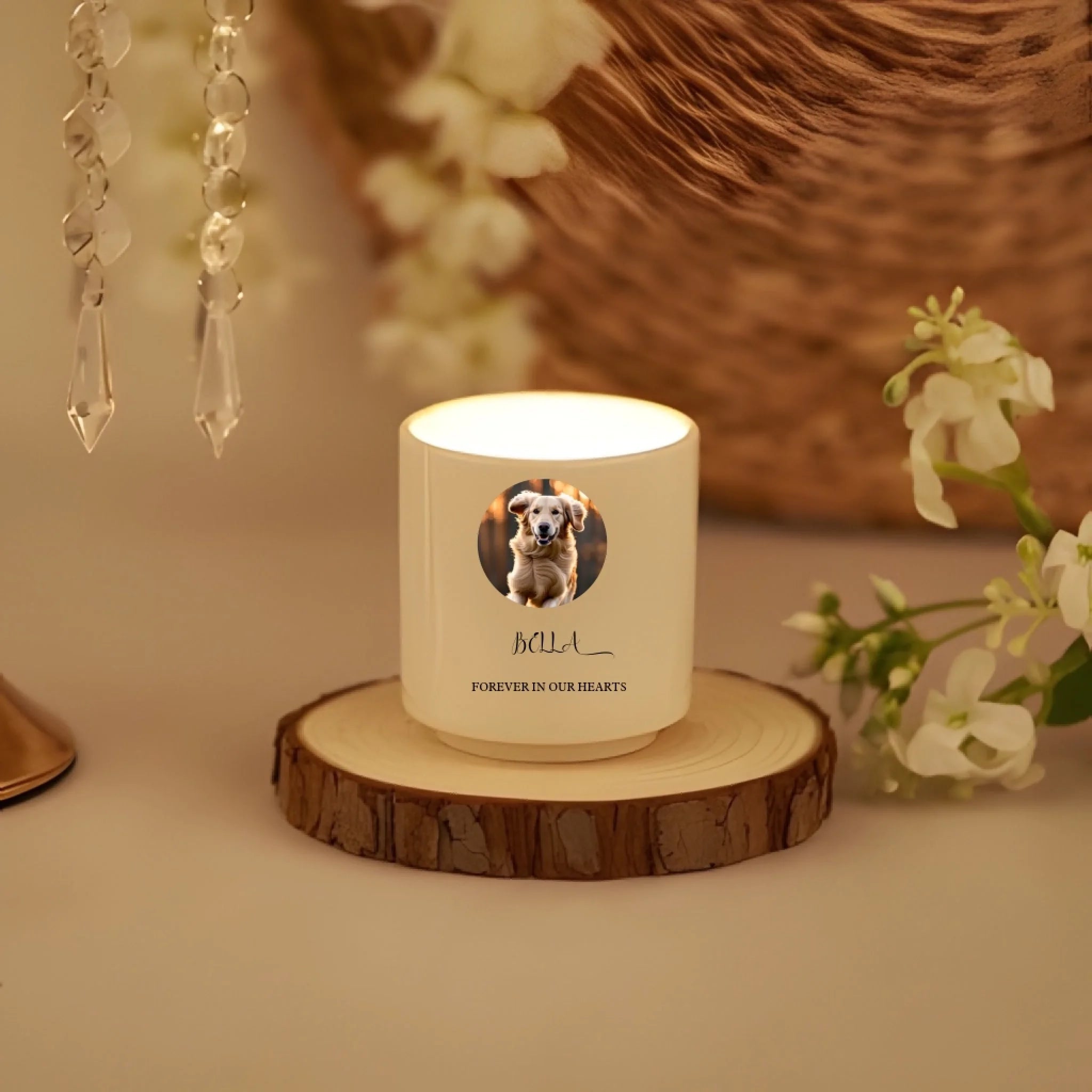 Scented Candle Ceramic no lid Memorial Candle Comfort Sympathy Gift for Loss of Dog Soy Wax