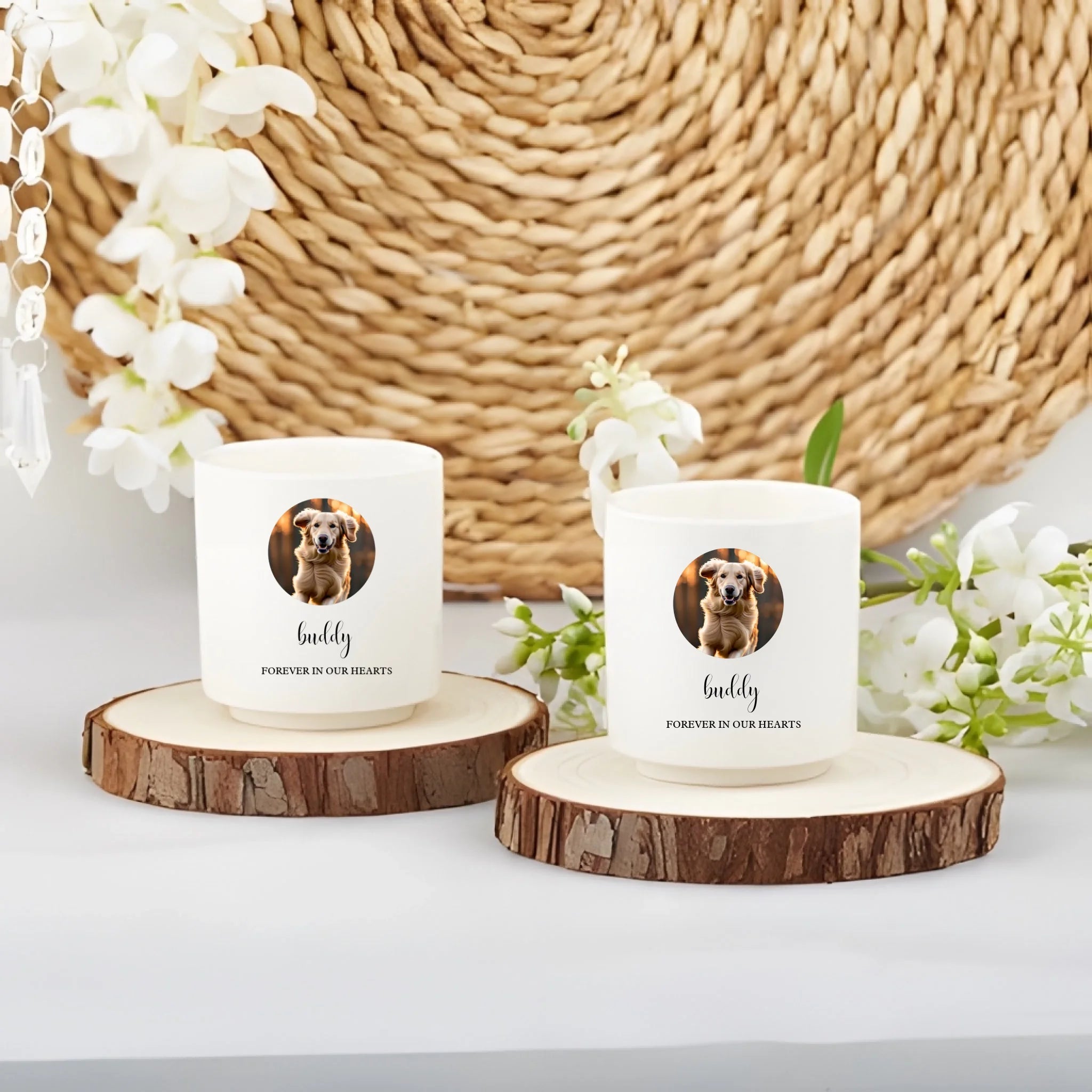 Memorial Candle Soy Wax Personalized Photo Comfort Sympathy Gift for Loss of Dog Scented Candle Glass with lid