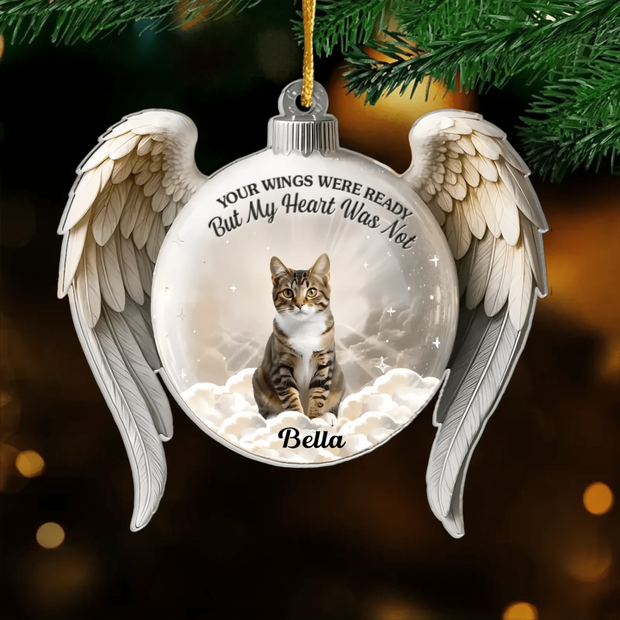 Personalized Pet Memorial Ornament – “My Angel With Fur” Photo Keepsake 1060538 - DiyGiftly