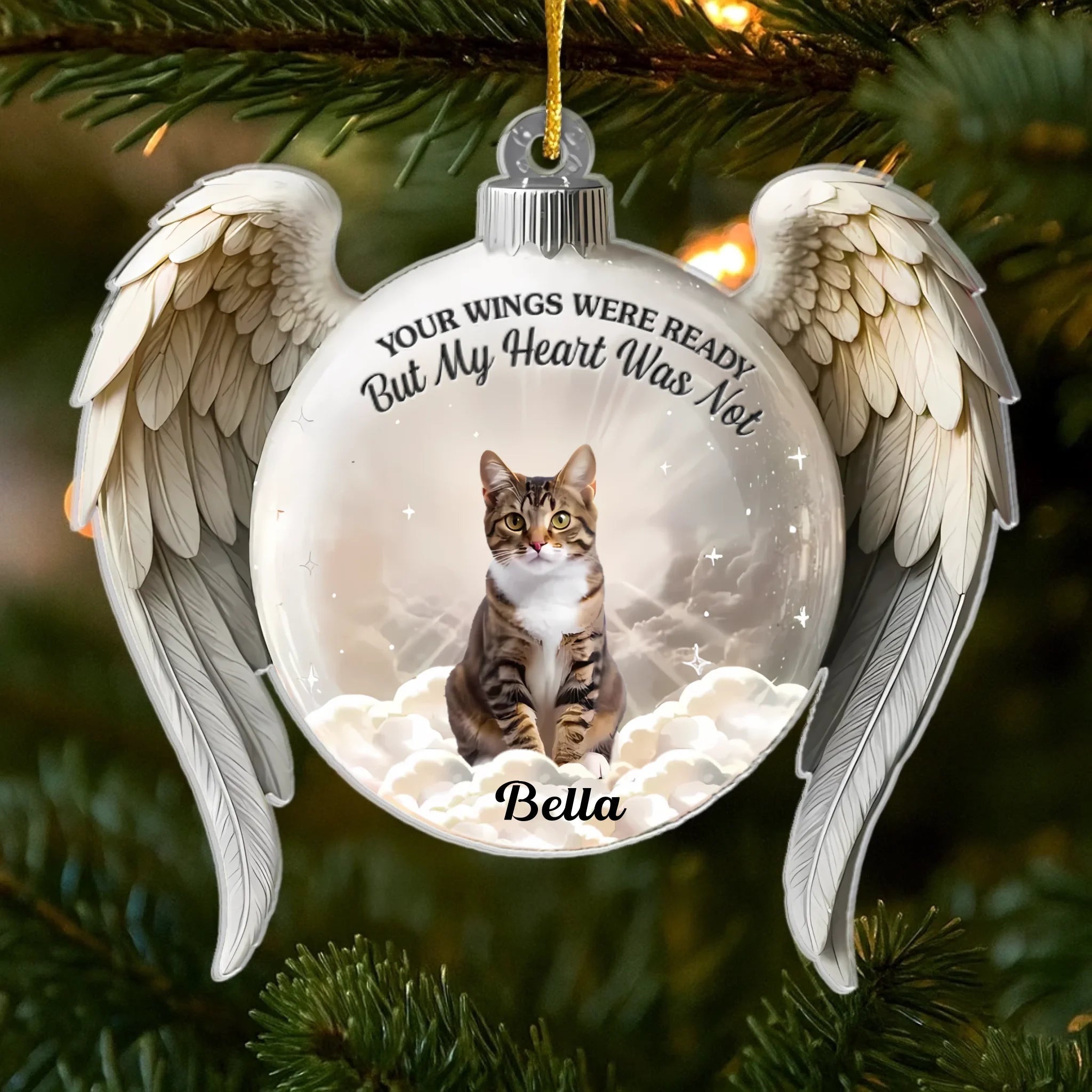 Personalized Pet Memorial Ornament – “My Angel With Fur” Photo Keepsake 1060538 - DiyGiftly