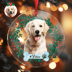 Personalized Pet Photo & Name Acrylic Christmas Ornament – Custom Pet Memorial Tree Decoration - DiyGiftly