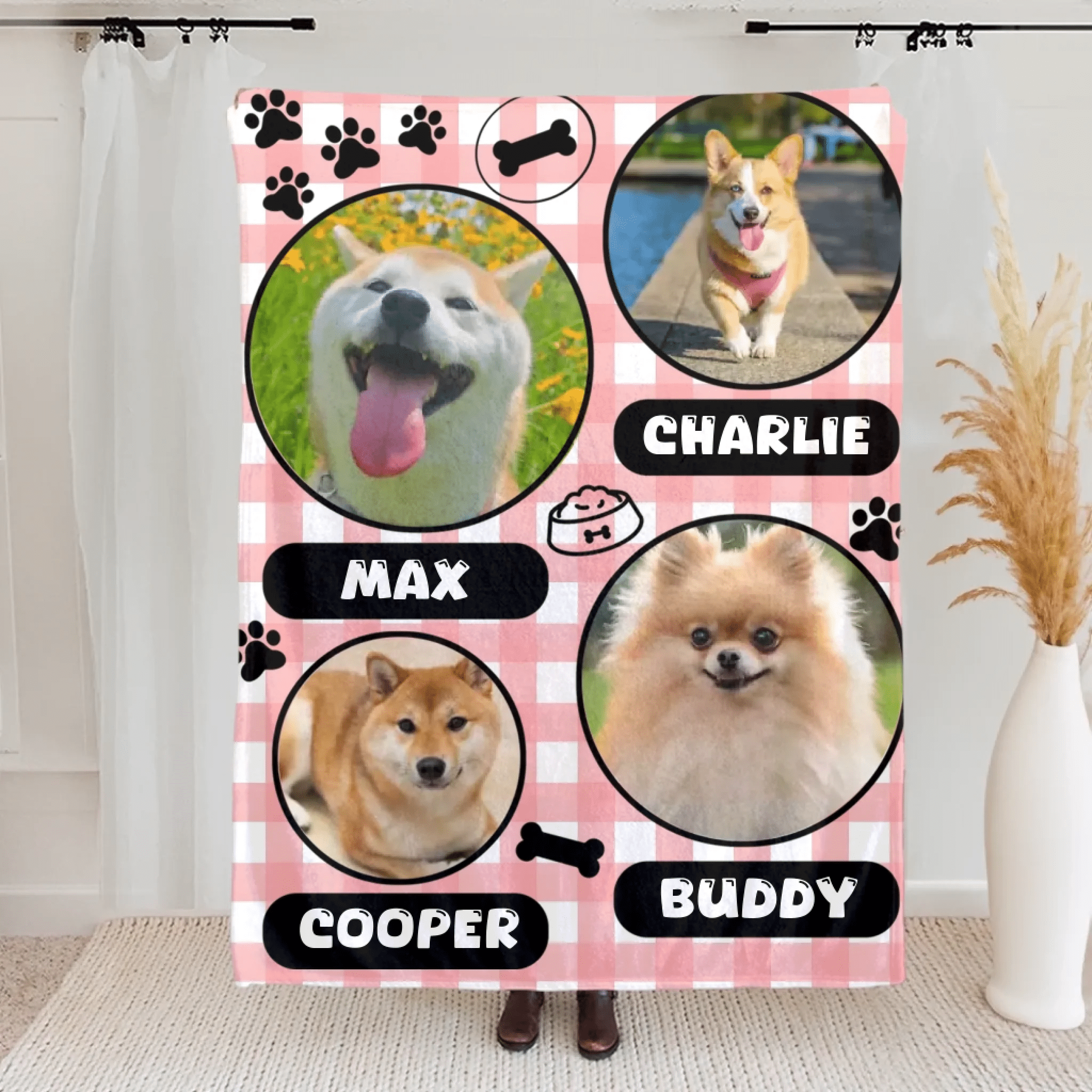 Personalized Pet Photo Paw Print Soft Throw Blanket – Custom Name & Text Home Decor, Perfect Birthday or Memorial Gift for Pet Owners, Lovers, and Families – A Heartfelt Keepsake for Your Beloved Pet 1109065 - DiyGiftly