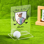 Personalized Photo Acrylic Golf Plaque (Without Golf Ball) - Custom Golf Ball Display Award Trophy Gifts for Golf Lover - DiyGiftly
