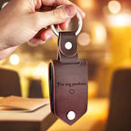 Personalized Photo and Calendar PU Leather Keychain with Custom Text Valentines Gifts for Him - DiyGiftly