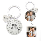 Personalized Photo Calendar Keychain Significant Date Marker Best Anniversary Gift Valentine's Day Gift For Couples - DiyGiftly