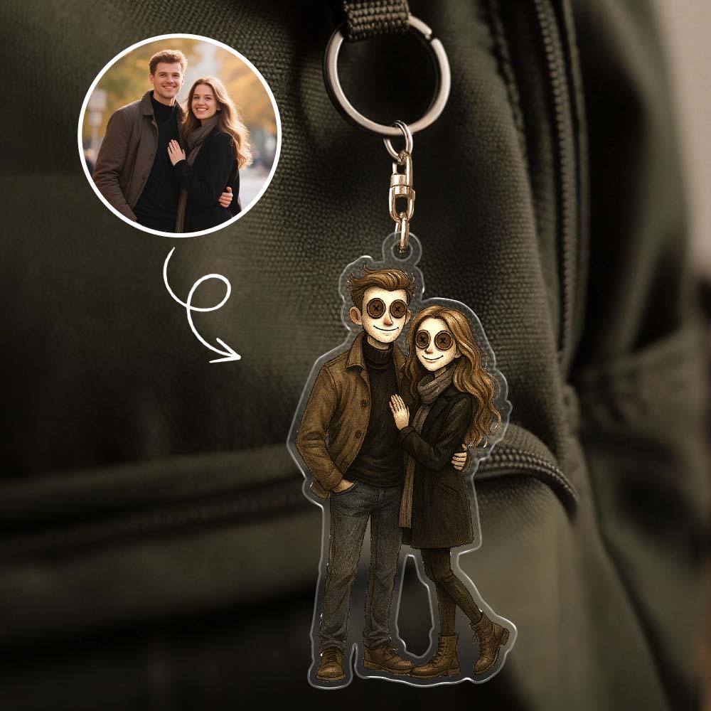 Cartoon Style Button Eye Figure Acrylic Keychain Bag Charm Unique Keepsake Girlfriend Product for girlfriend personalized