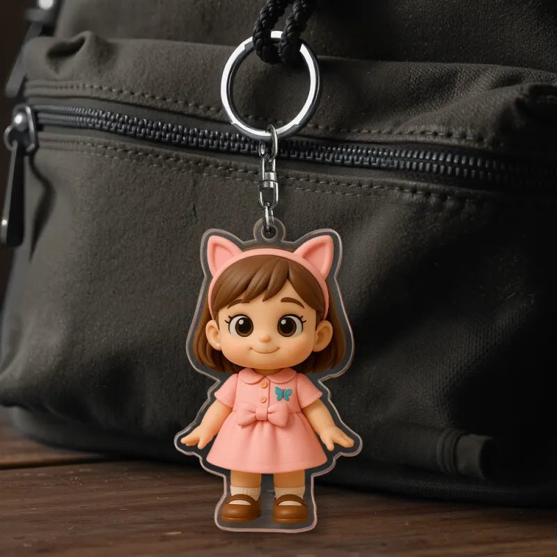 Cartoon Style Figure Acrylic Keychain Bag Charm Unique Keepsake Girlfriend Anniversary Birthday Gift Product for