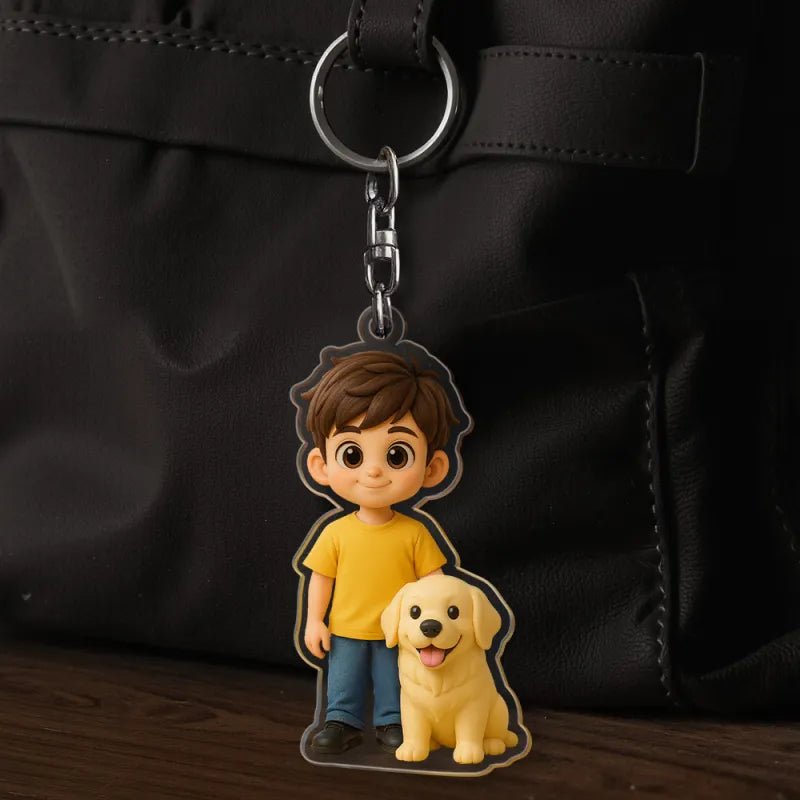 Cartoon Style Figure Acrylic Keychain Bag Charm Unique Keepsake Girlfriend Anniversary Birthday Gift Product for