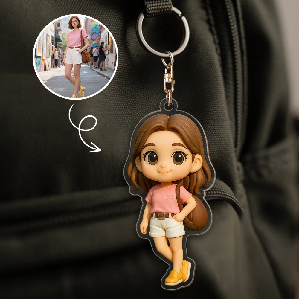 Cartoon Style Figure Acrylic Keychain Bag Charm Unique Keepsake Girlfriend Anniversary Birthday Gift Product for