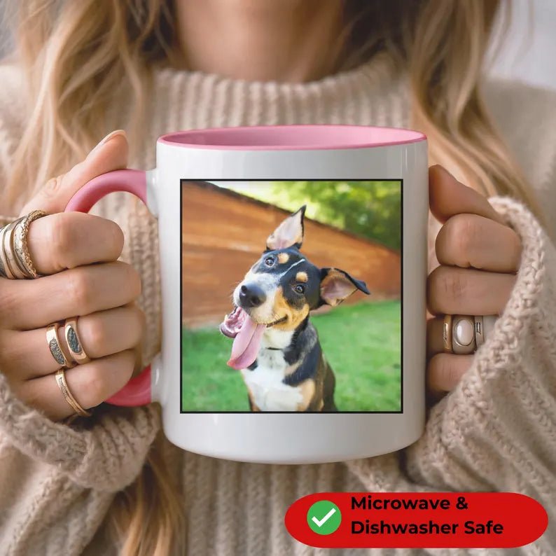 Personalized Photo Coffee Mug Custom Mug Gift for Pets Birthday Gift Blue